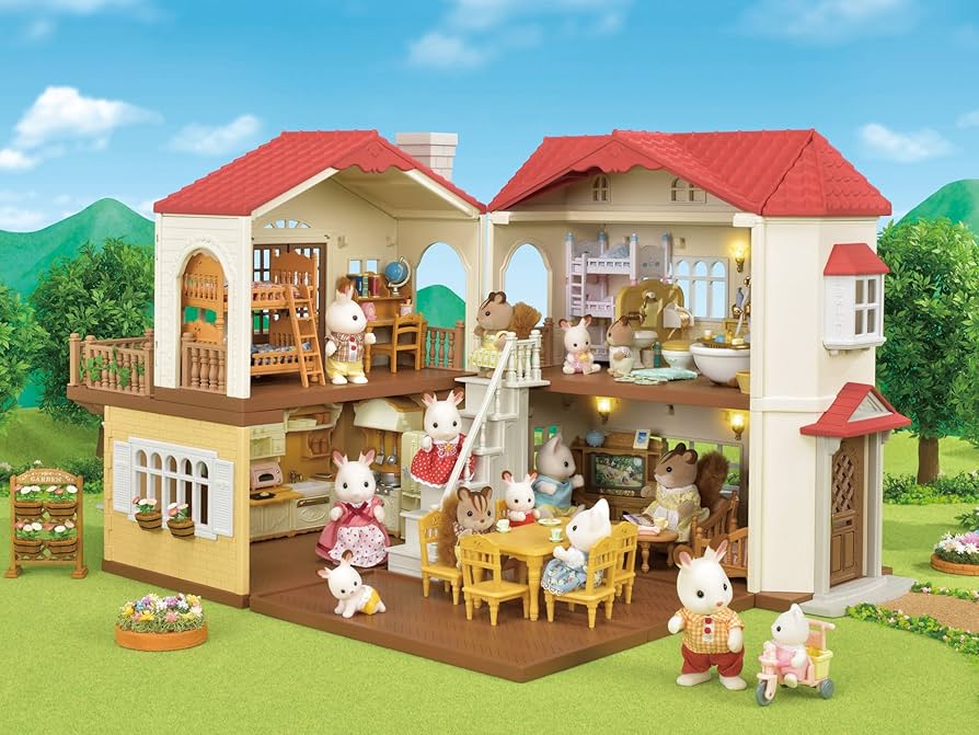 【hoku lani さま】vintage ornament ❀赤い屋根のおうち 赤い屋根の大きなお家ギフトセット シルバニアファミリー 家具
